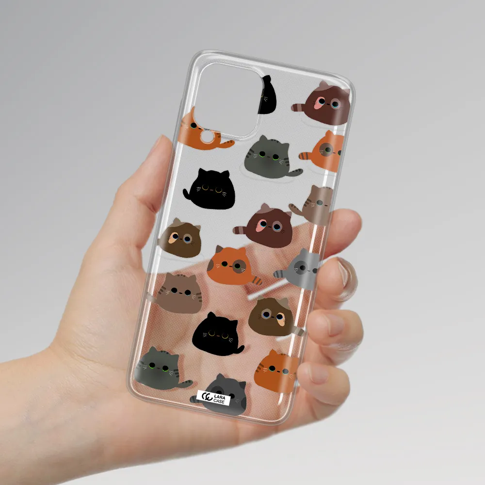 a group of cats with different colors Samsung A22 4g Clear TPU Case