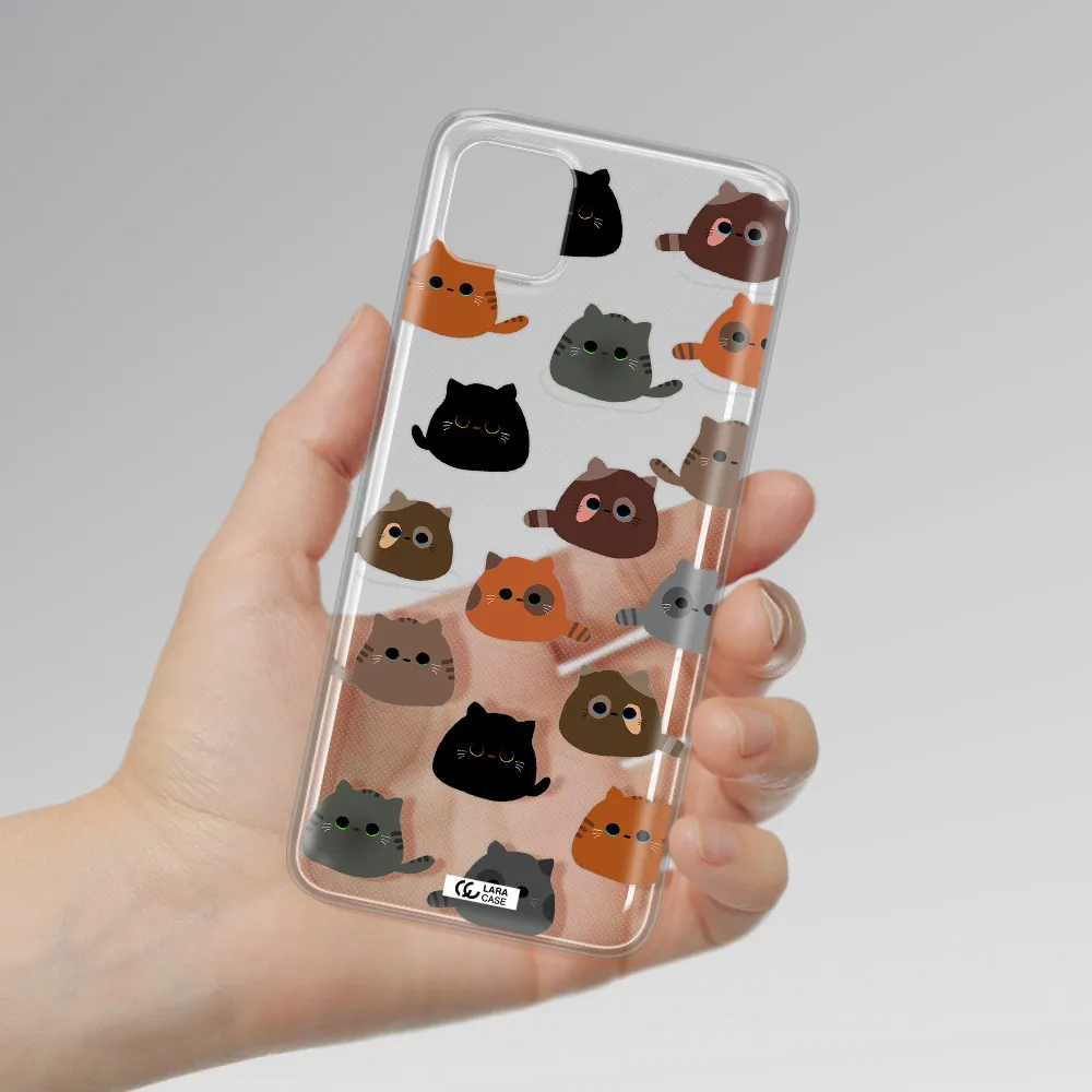 a group of cats with different colors Samsung A22 5g Clear TPU Case