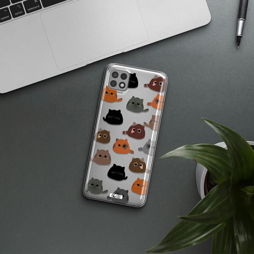 a group of cats with different colors Samsung A22 5g Clear TPU Case