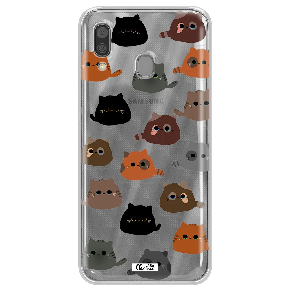 a group of cats with different colors Samsung A30 Clear TPU Case