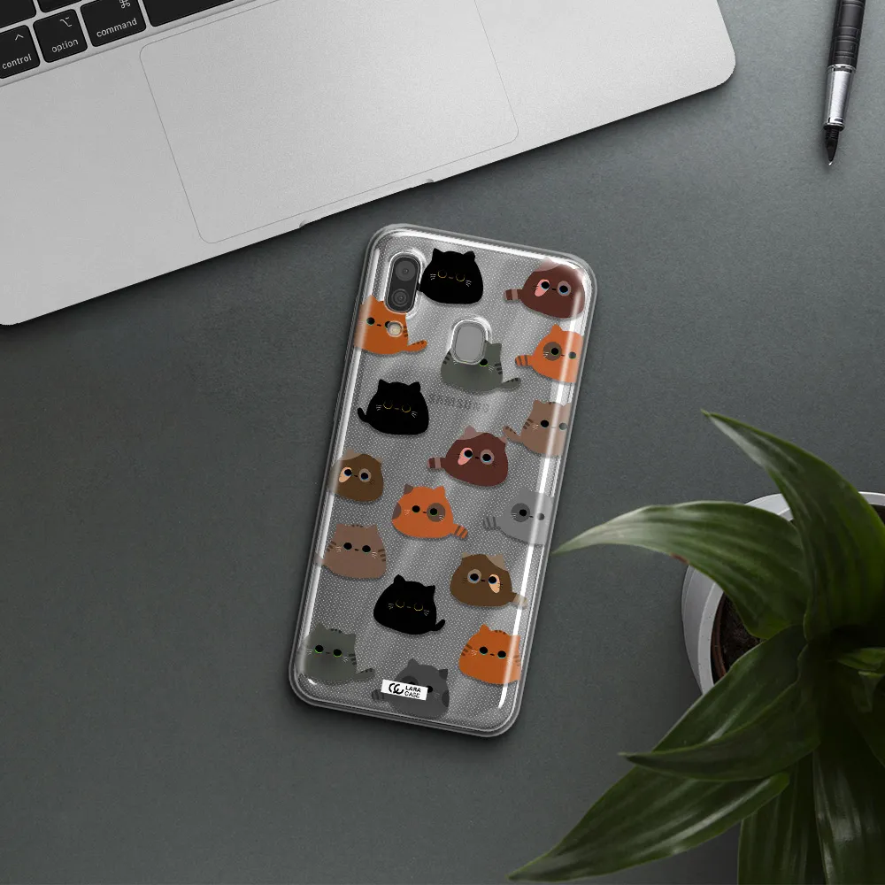 a group of cats with different colors Samsung A30 Clear TPU Case