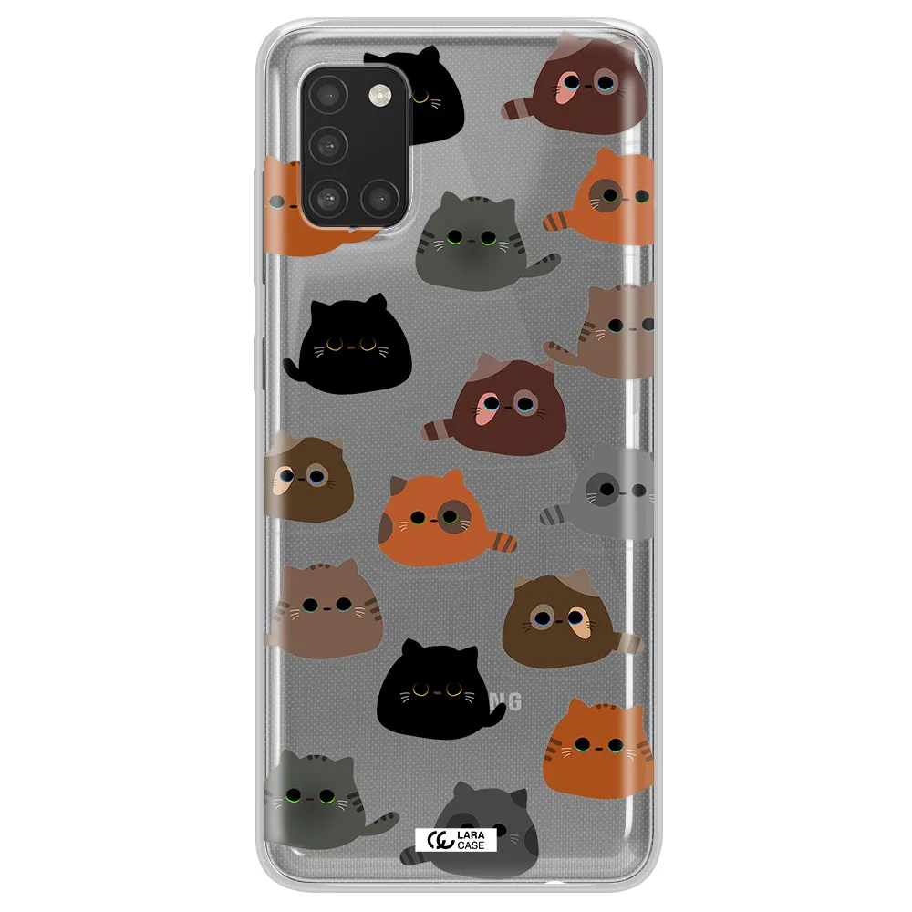 a group of cats with different colors Samsung A31 Clear TPU Case