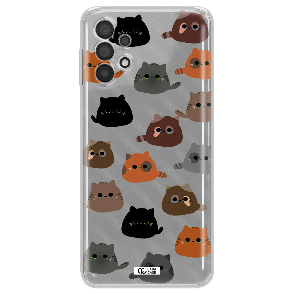 a group of cats with different colors Samsung A32 Clear TPU Case