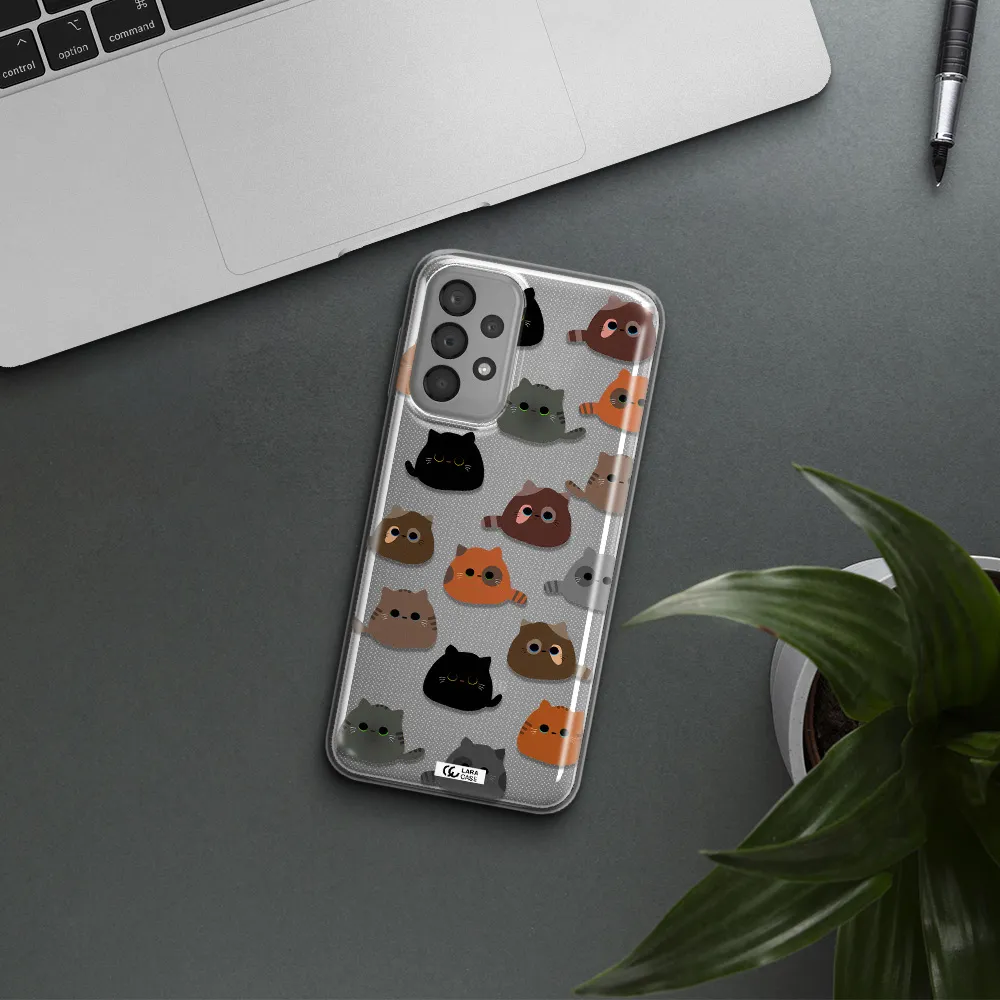 a group of cats with different colors Samsung A33 Clear TPU Case