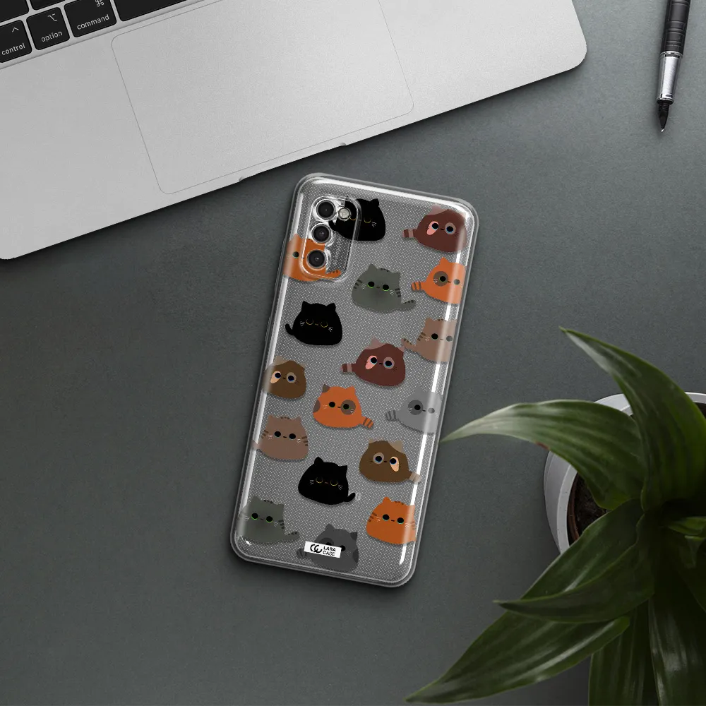 A Group Of Cats With Different Colors Samsung A41 Clear Tpu Case