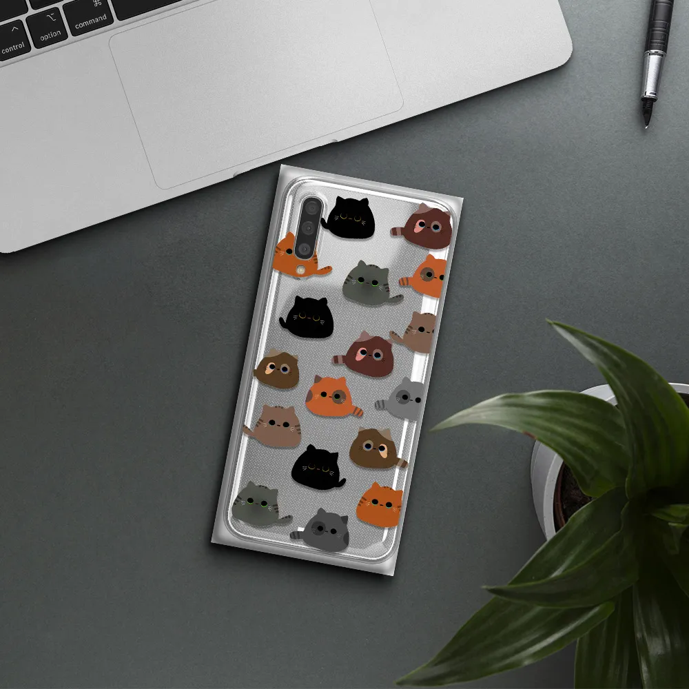 A Group Of Cats With Different Colors Samsung A50S Clear Tpu Case