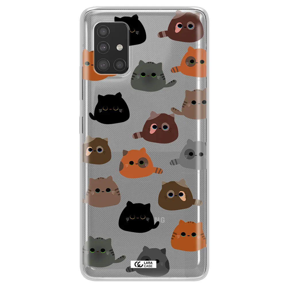 a group of cats with different colors Samsung A51 Clear TPU Case