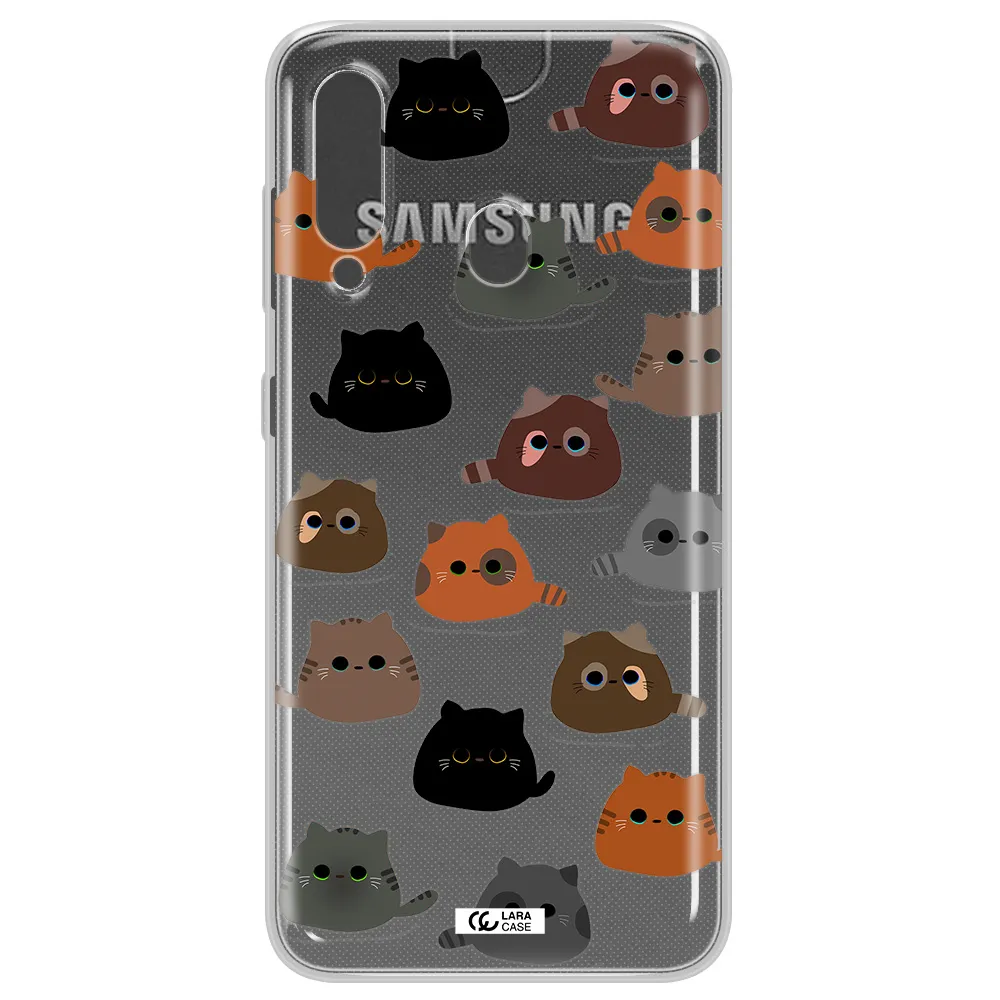 a group of cats with different colors Samsung A60 Clear TPU Case