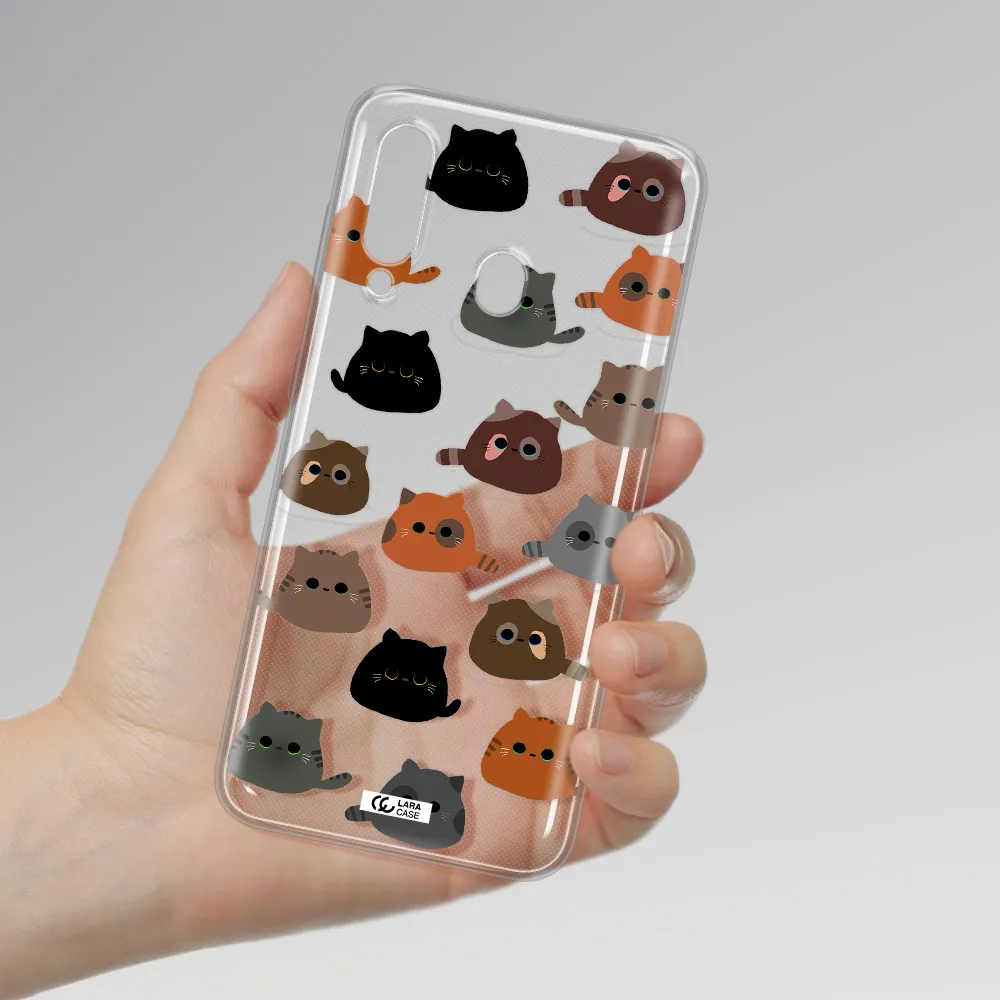 a group of cats with different colors Samsung A60 Clear TPU Case