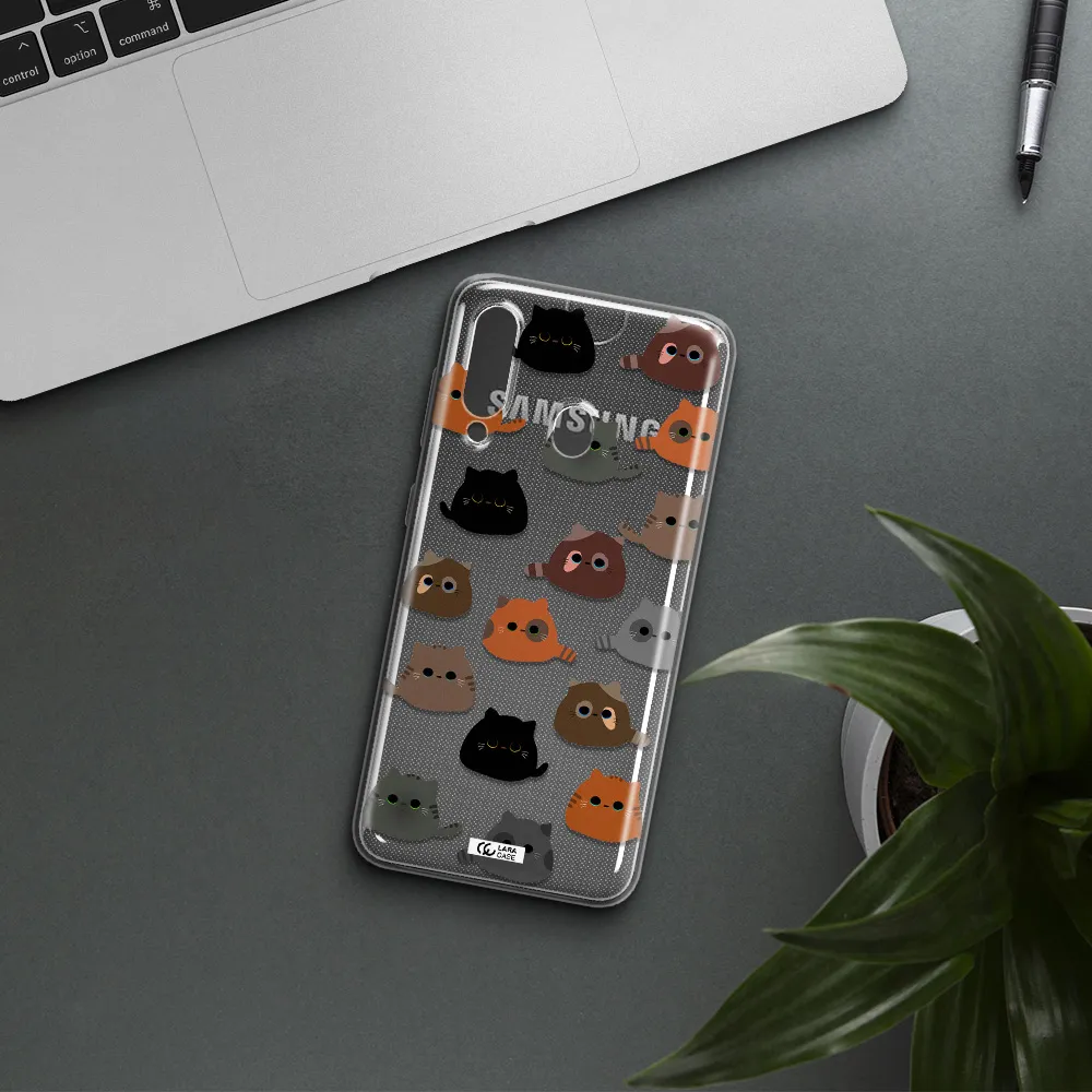 a group of cats with different colors Samsung A60 Clear TPU Case
