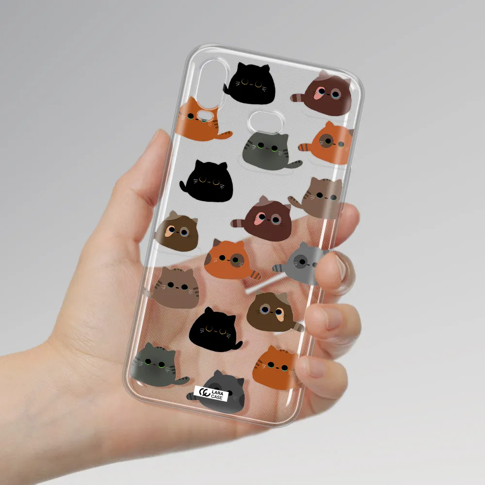 a group of cats with different colors Samsung A6S Clear TPU Case