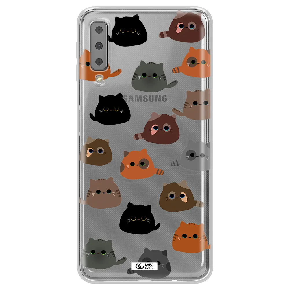 a group of cats with different colors Samsung A7 2018 Clear TPU Case