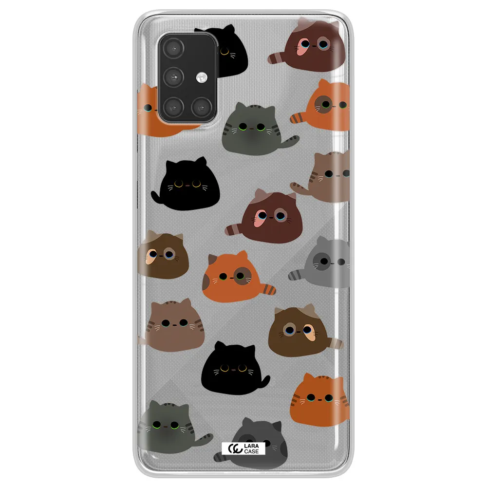 a group of cats with different colors Samsung A71 Clear TPU Case