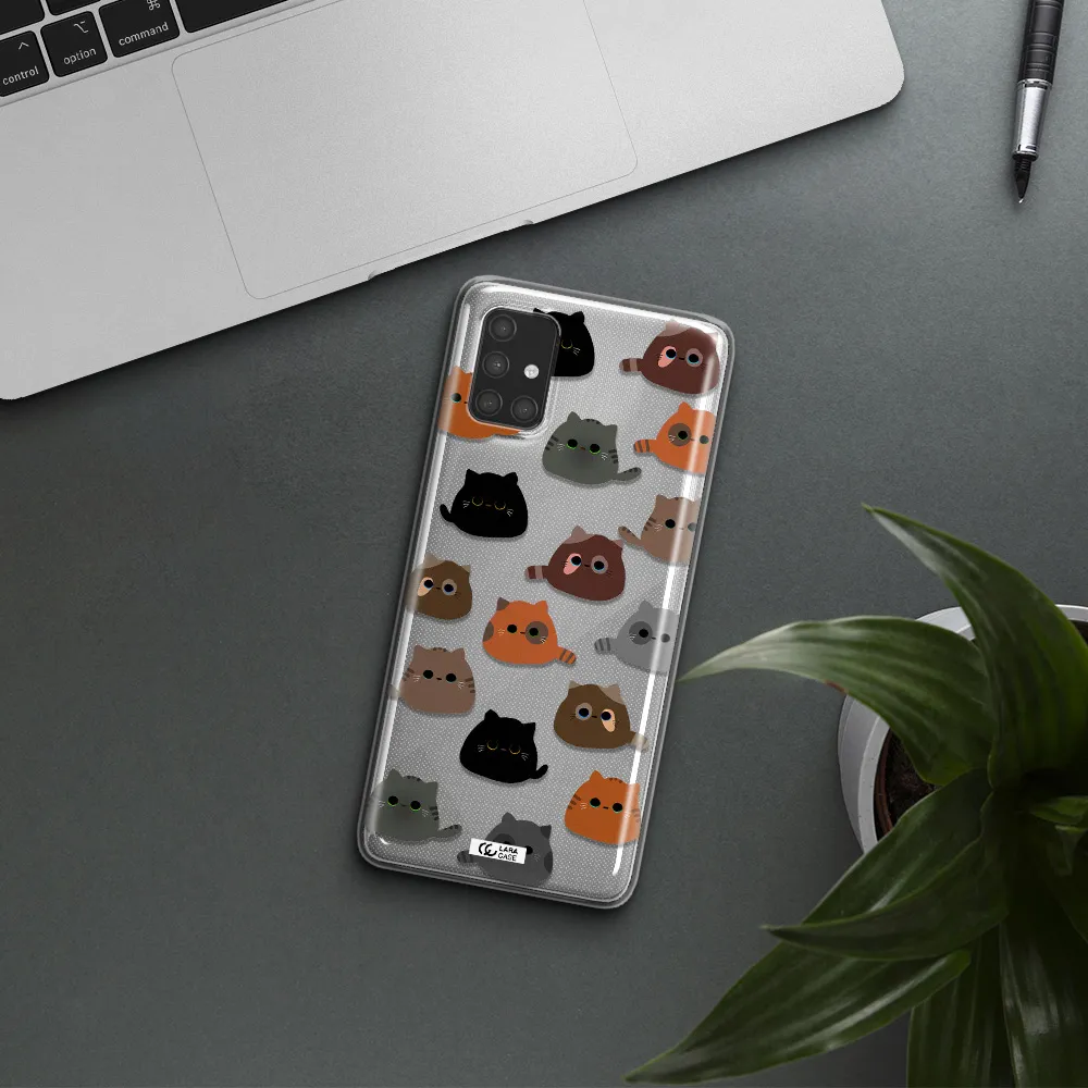 a group of cats with different colors Samsung A71 Clear TPU Case