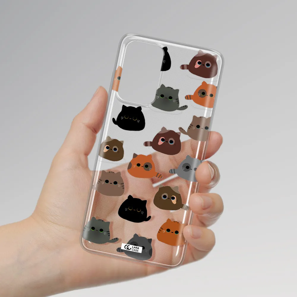 a group of cats with different colors Samsung A72 Clear TPU Case