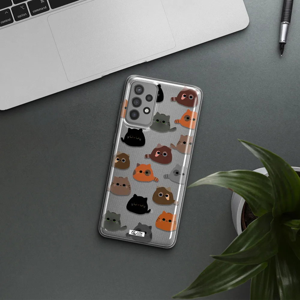 a group of cats with different colors Samsung A72 Clear TPU Case