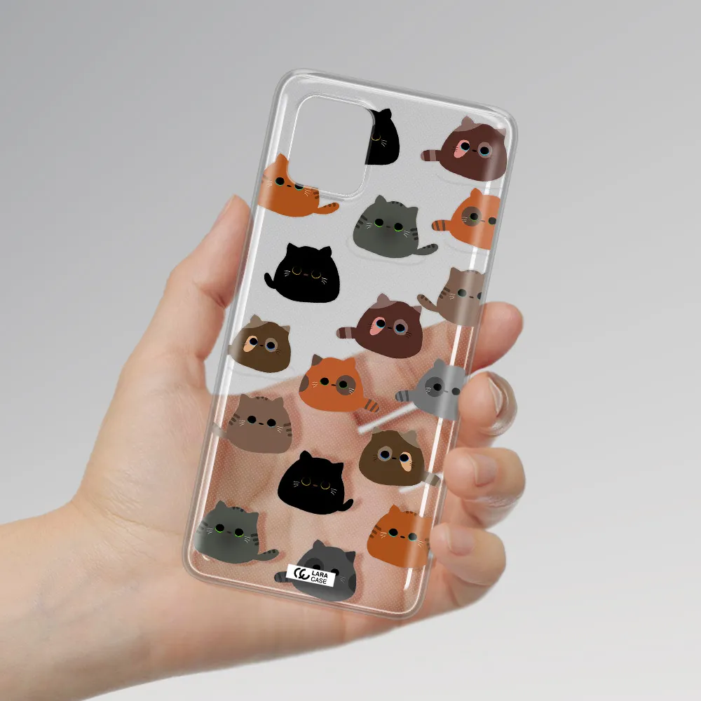 a group of cats with different colors Samsung A81 Clear TPU Case