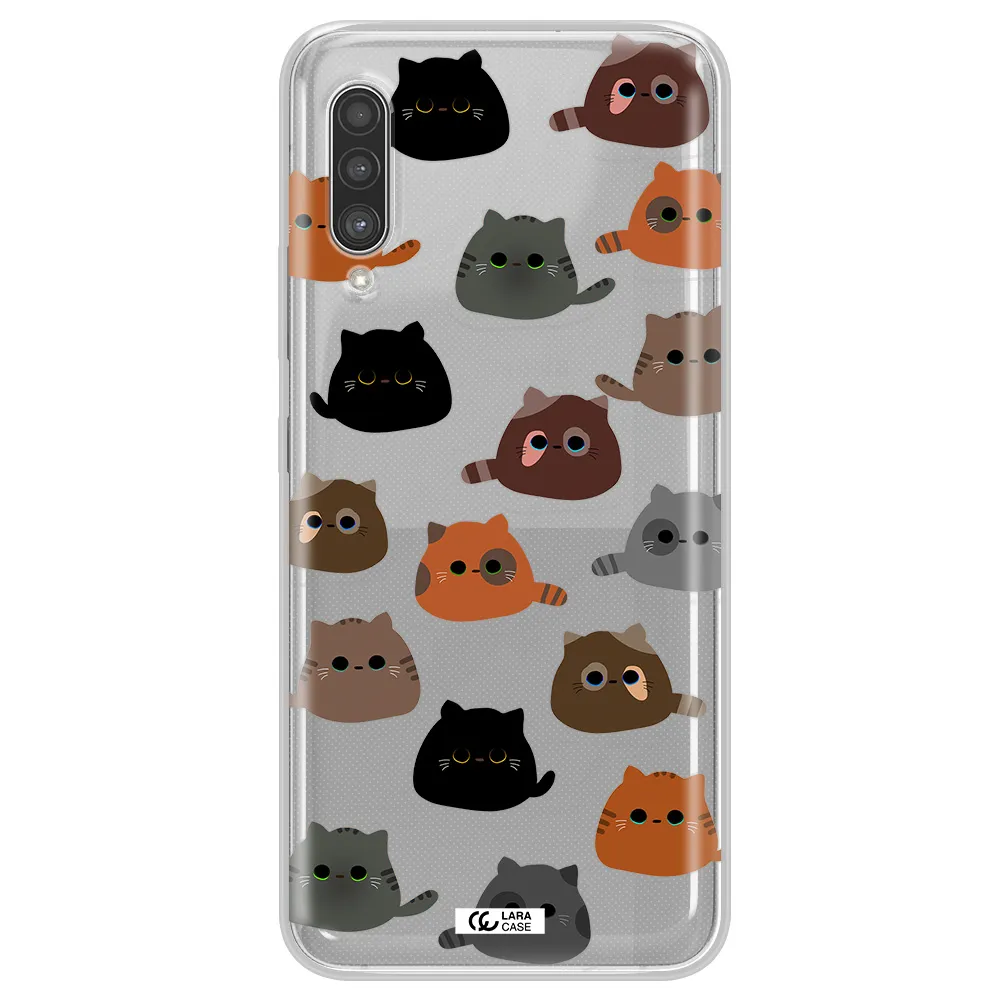 a group of cats with different colors Samsung A90 Clear TPU Case
