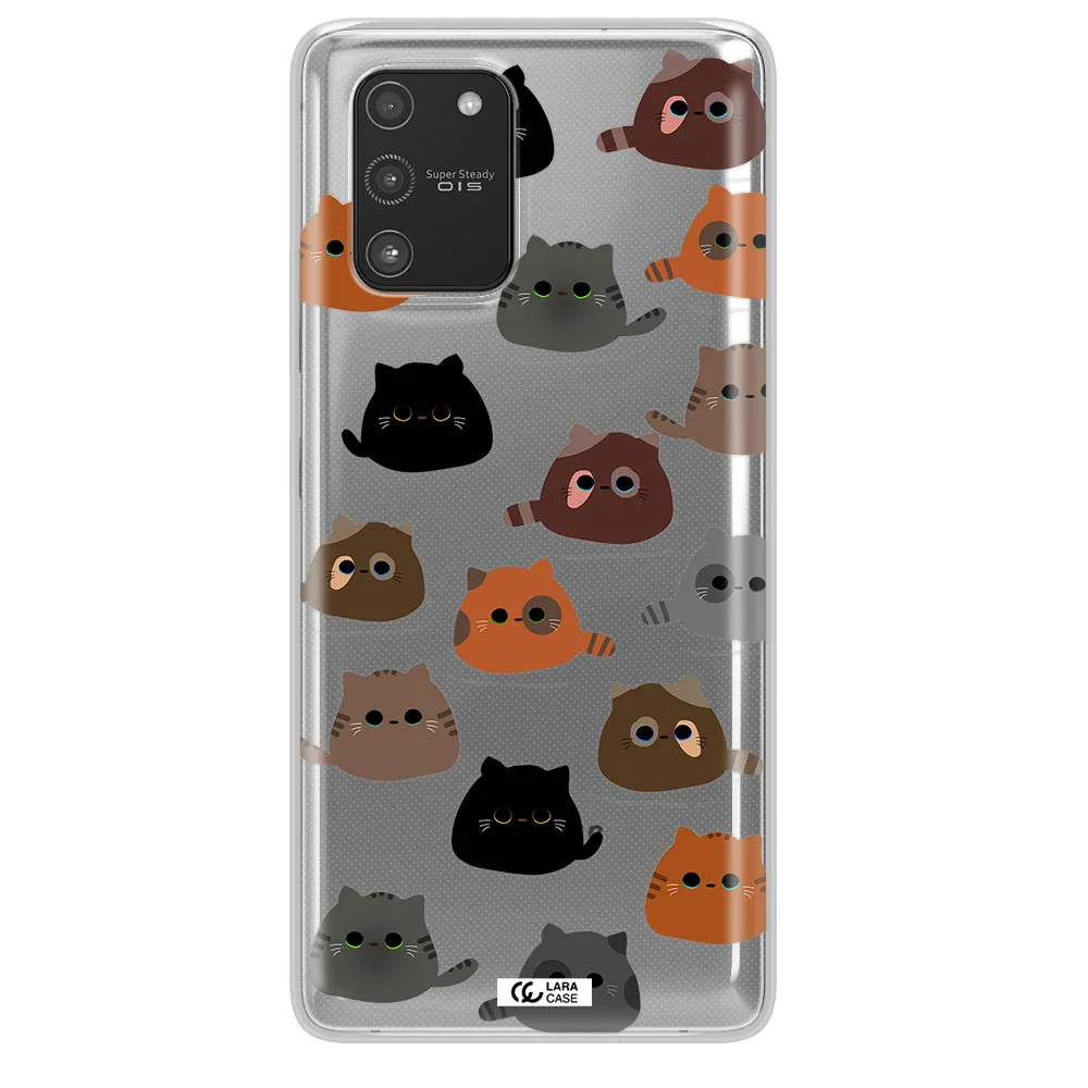 a group of cats with different colors Samsung A91 Clear TPU Case