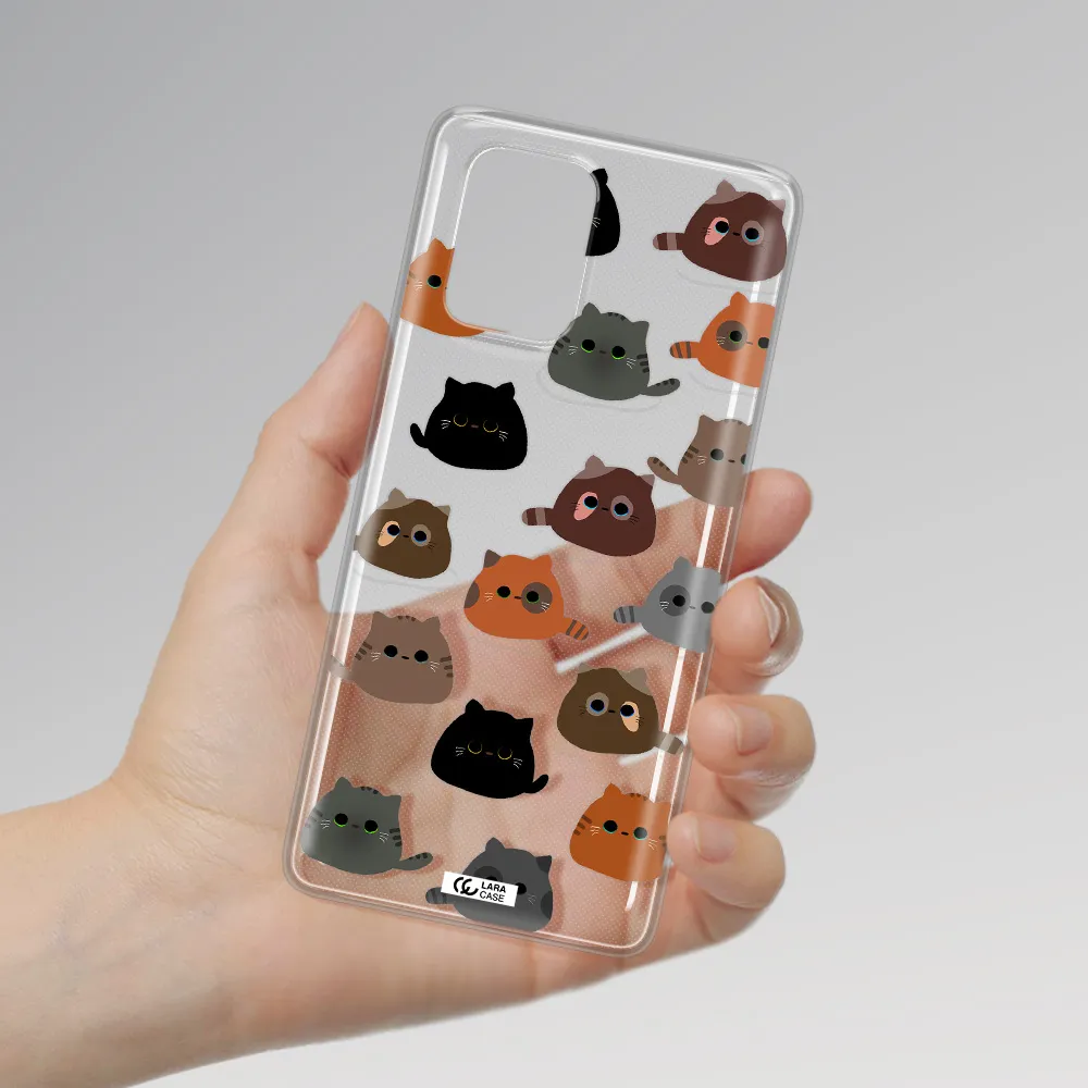 a group of cats with different colors Samsung A91 Clear TPU Case