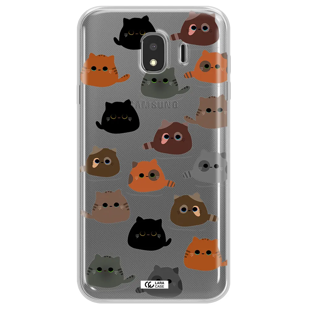 a group of cats with different colors Samsung J4 Clear TPU Case