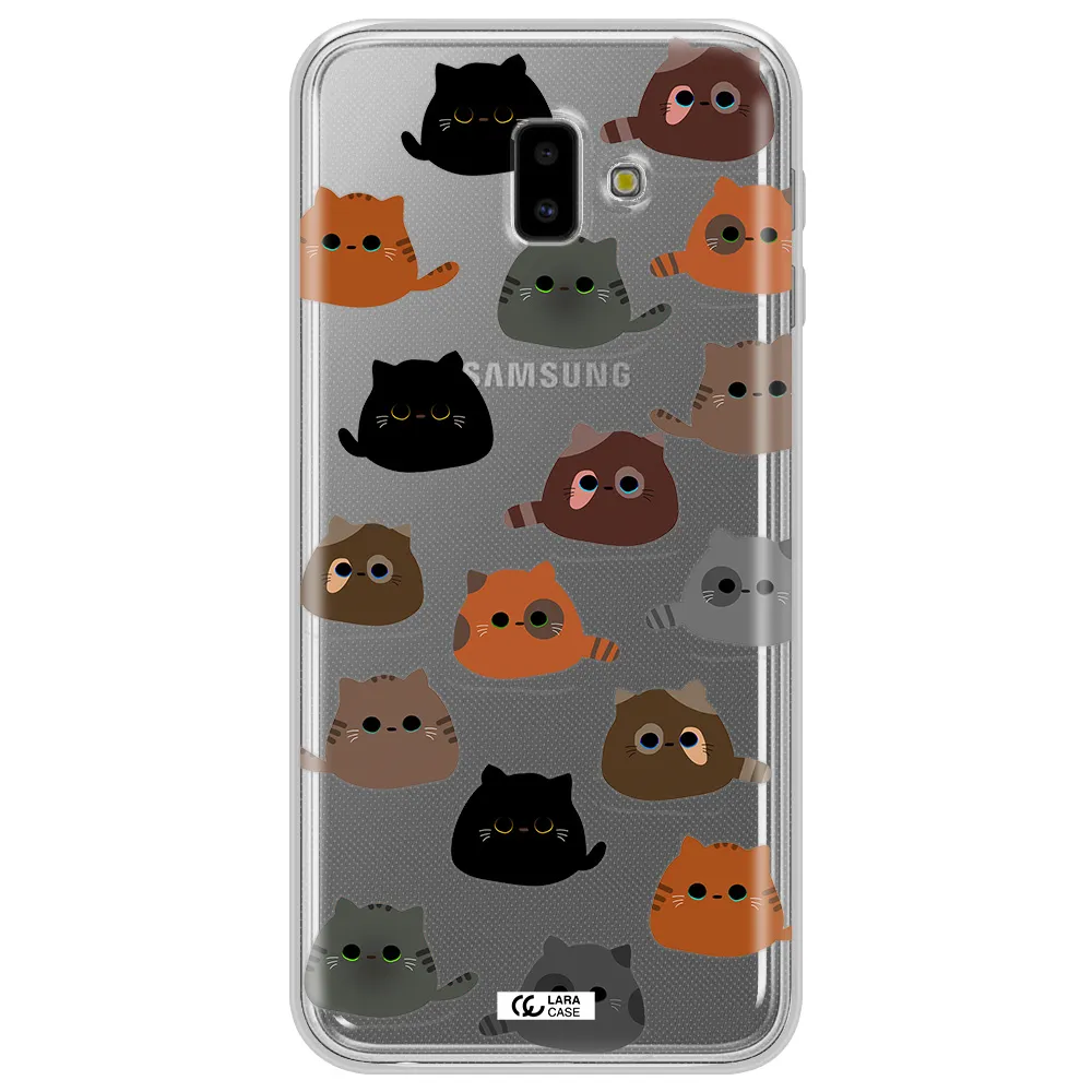 a group of cats with different colors Samsung J6 Plus Clear TPU Case