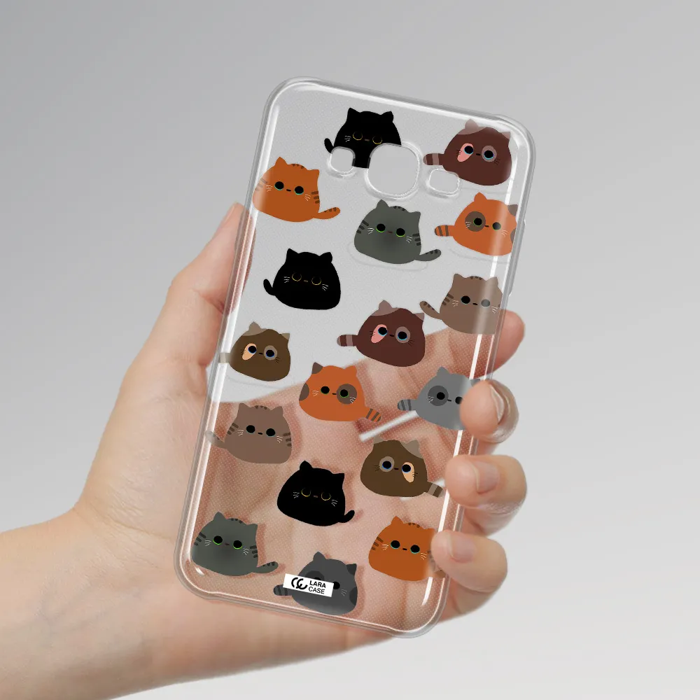 a group of cats with different colors Samsung J7 Clear TPU Case