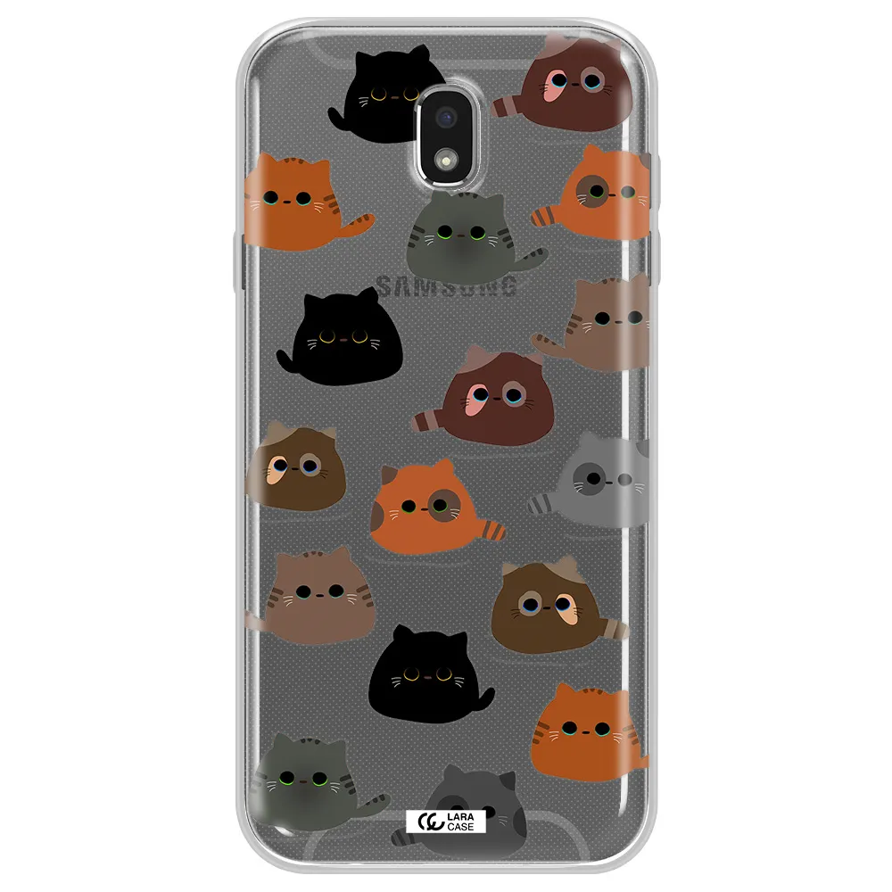 a group of cats with different colors Samsung J7 Pro Clear TPU Case