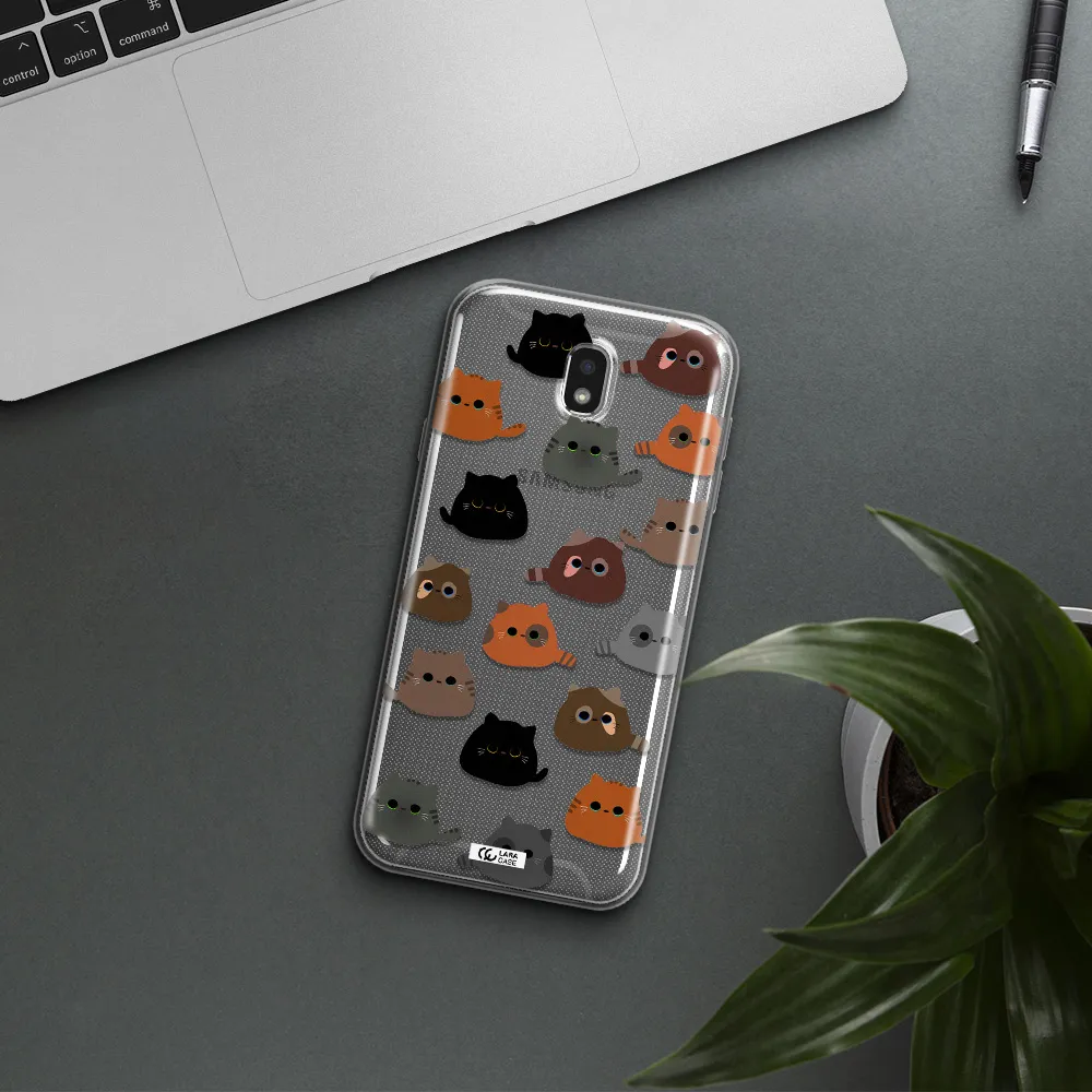 a group of cats with different colors Samsung J7 Pro Clear TPU Case