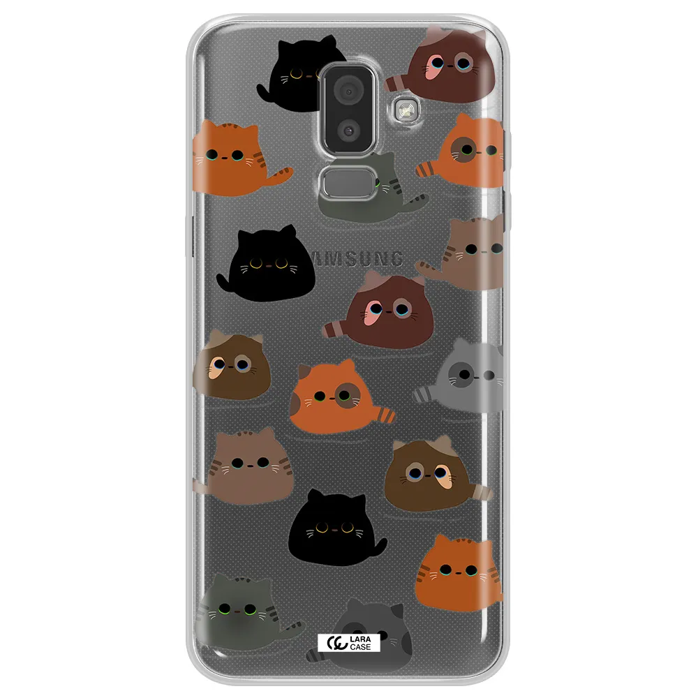 a group of cats with different colors Samsung J8 Clear TPU Case