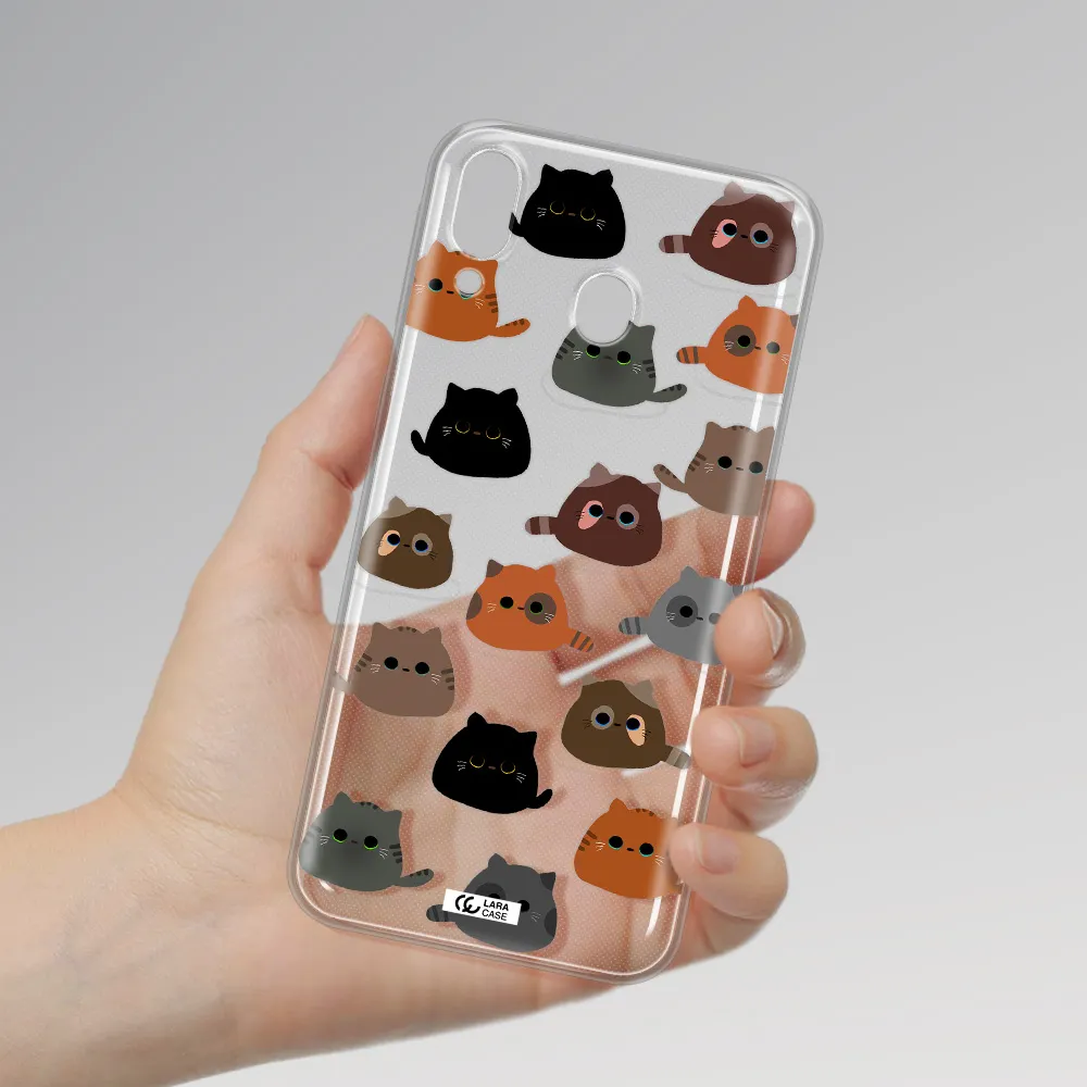 a group of cats with different colors Samsung M20 Clear TPU Case