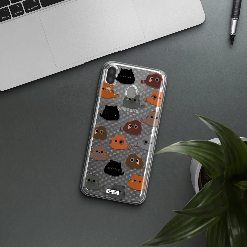 a group of cats with different colors Samsung M20 Clear TPU Case
