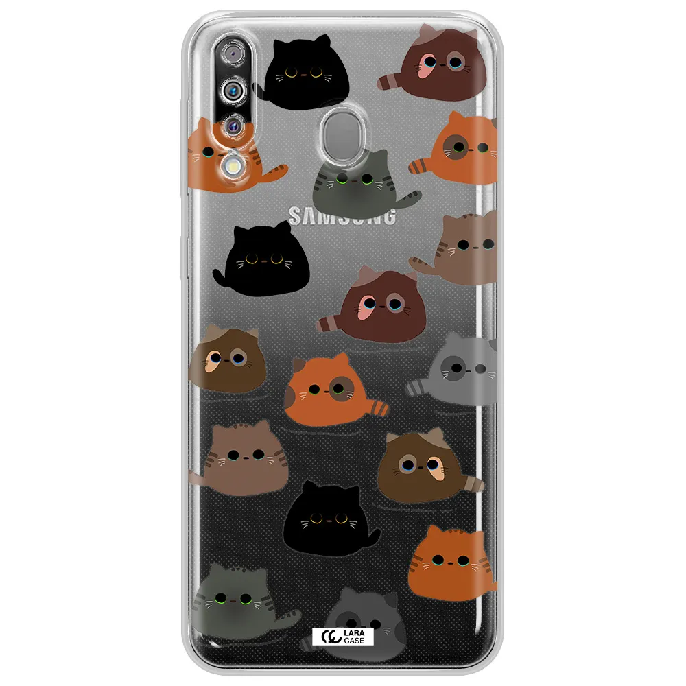 a group of cats with different colors Samsung M30 Clear TPU Case
