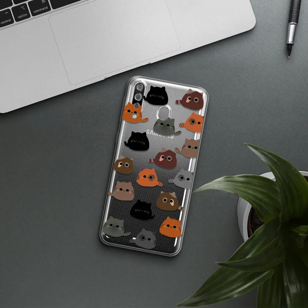 a group of cats with different colors Samsung M30 Clear TPU Case