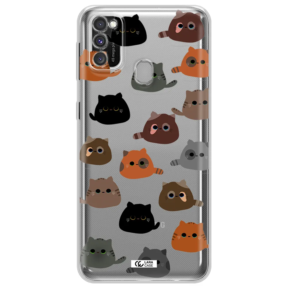 a group of cats with different colors Samsung M30S Clear TPU Case