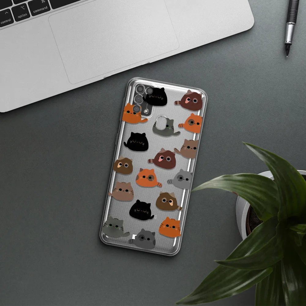 a group of cats with different colors Samsung M31 Clear TPU Case