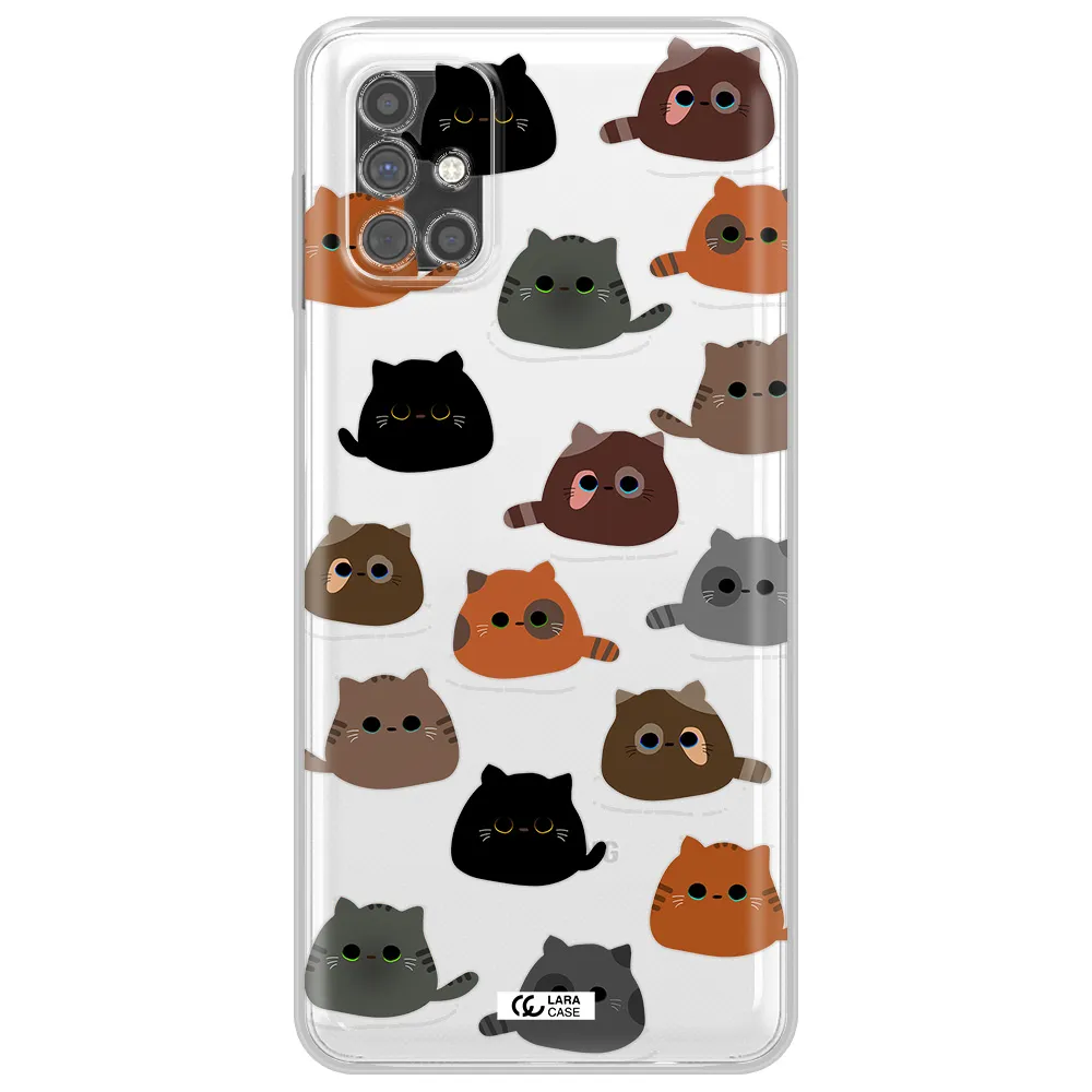 a group of cats with different colors Samsung M51 Clear TPU Case
