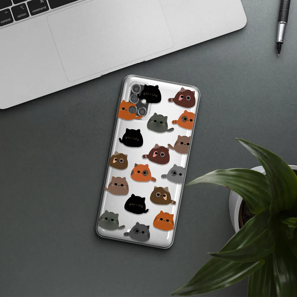 a group of cats with different colors Samsung M51 Clear TPU Case