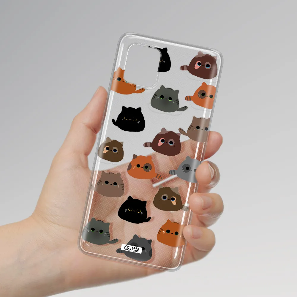a group of cats with different colors Samsung Note 10 Lite Clear TPU Case