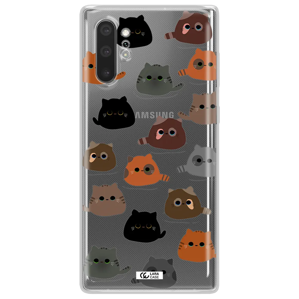 a group of cats with different colors Samsung Note 10 Plus Clear TPU Case