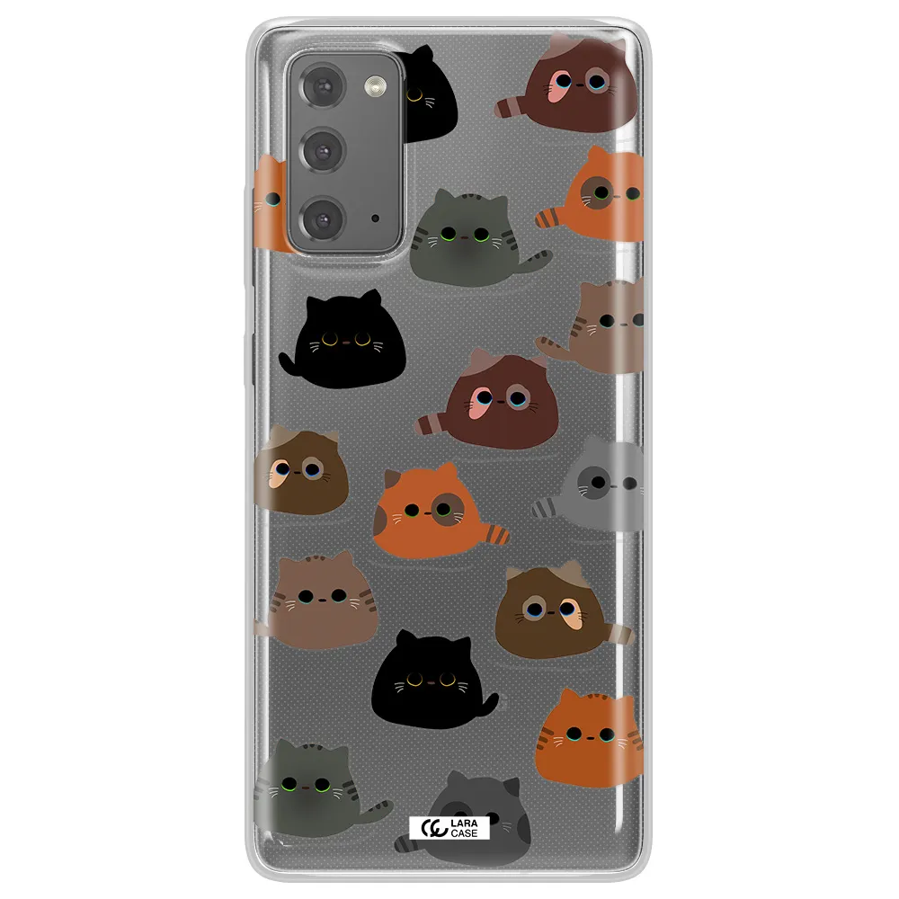 a group of cats with different colors Samsung Note 20 Clear TPU Case