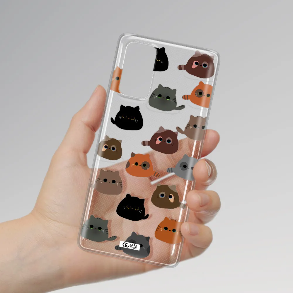 a group of cats with different colors Samsung Note 20 Clear TPU Case