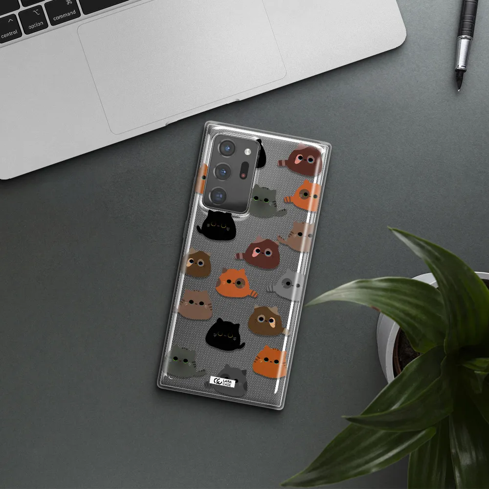 a group of cats with different colors Samsung Note 20 Ultra Clear TPU Case
