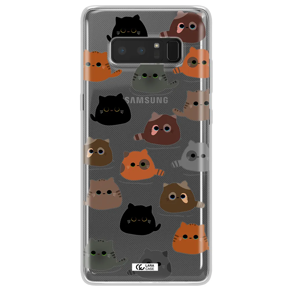 a group of cats with different colors Samsung Note 8 Clear TPU Case