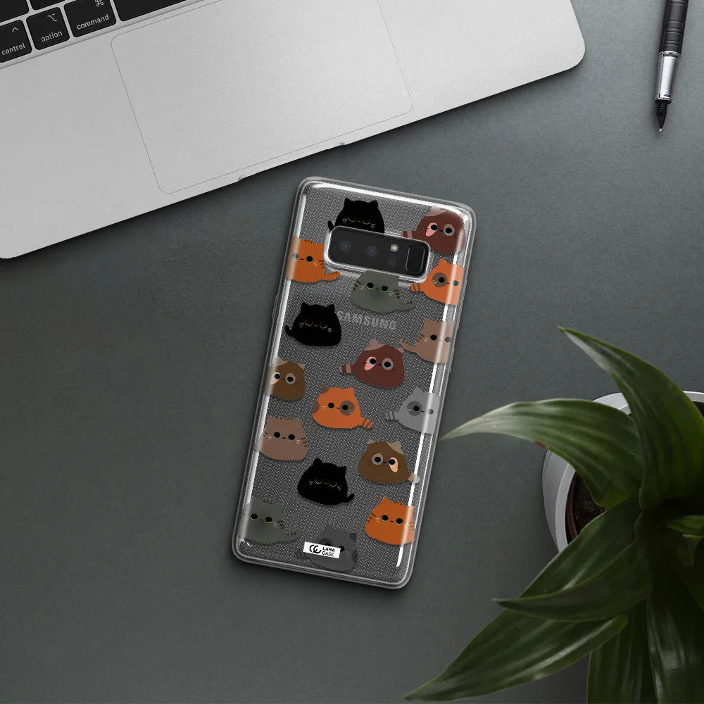 a group of cats with different colors Samsung Note 8 Clear TPU Case