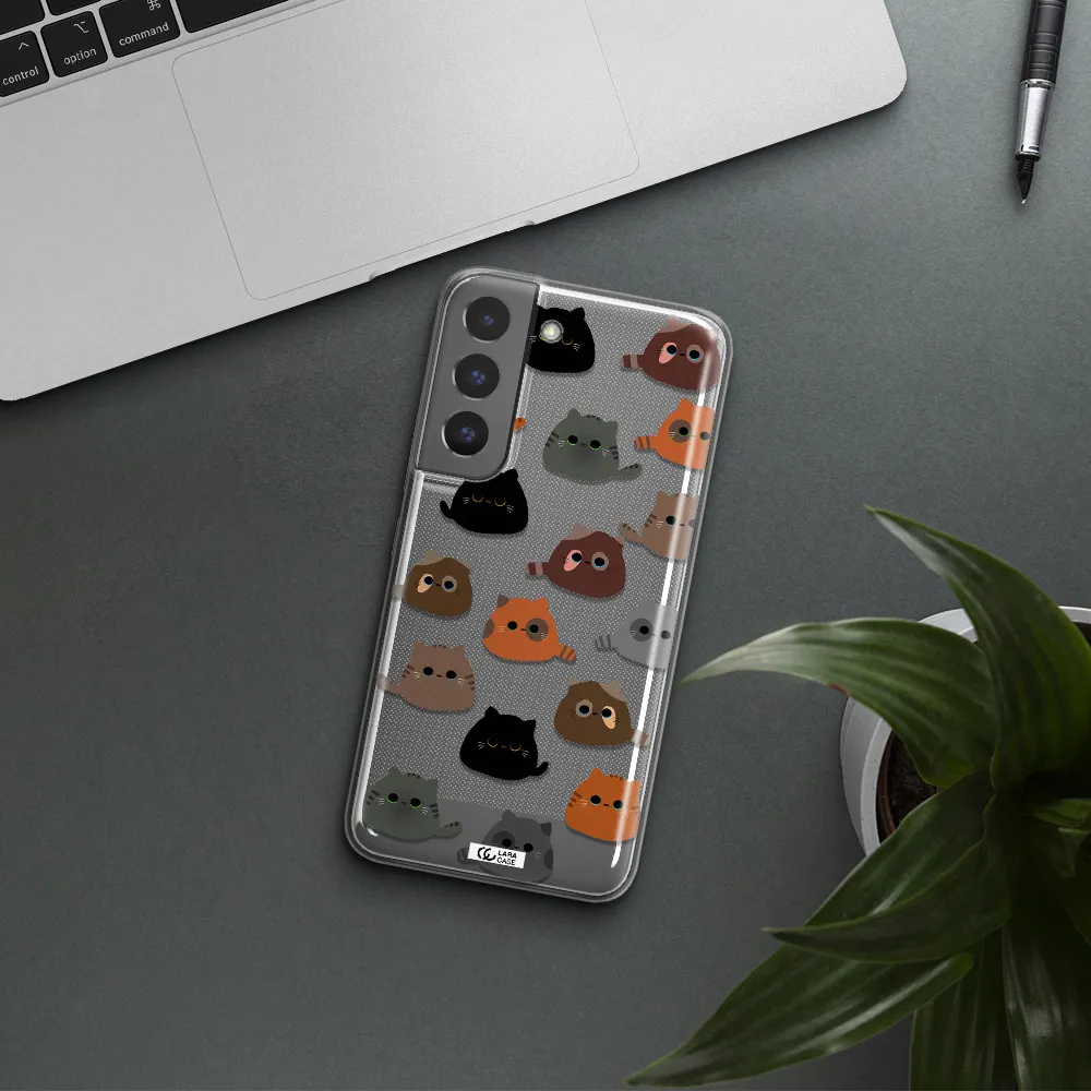 a group of cats with different colors Samsung S 22 Plus Clear TPU Case