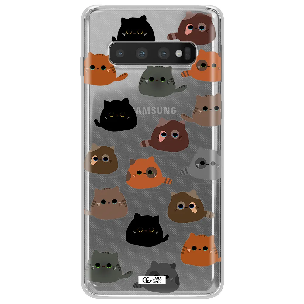 a group of cats with different colors Samsung S10 Plus Clear TPU Case