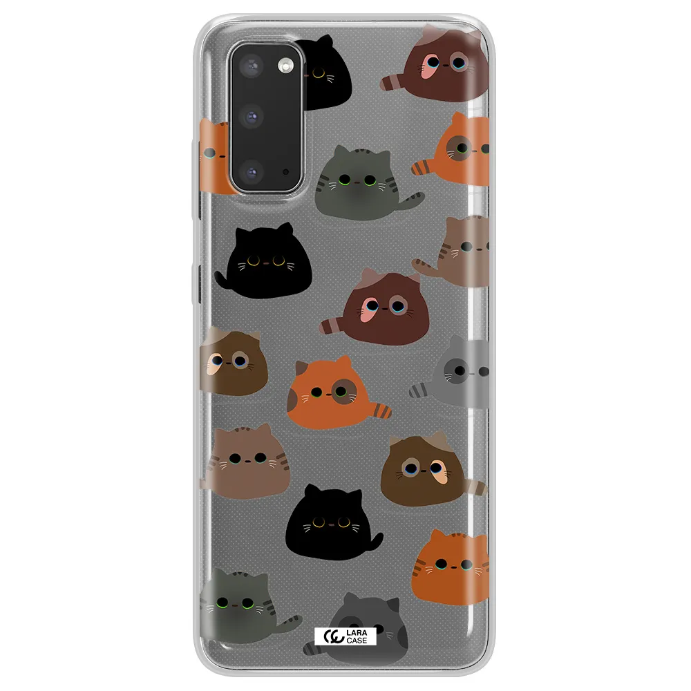 a group of cats with different colors Samsung S20 Clear TPU Case