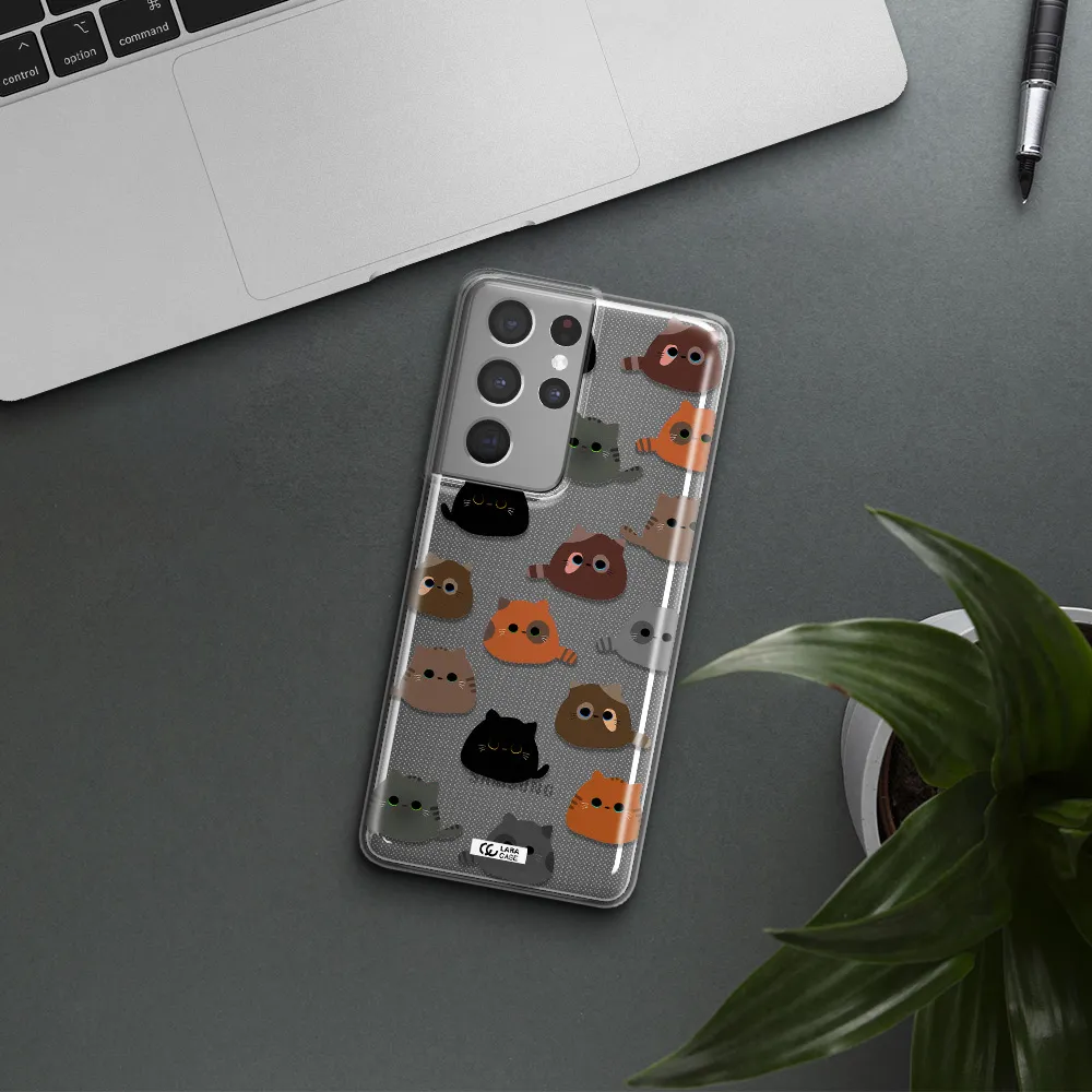 a group of cats with different colors Samsung S21 Ultra Clear TPU Case