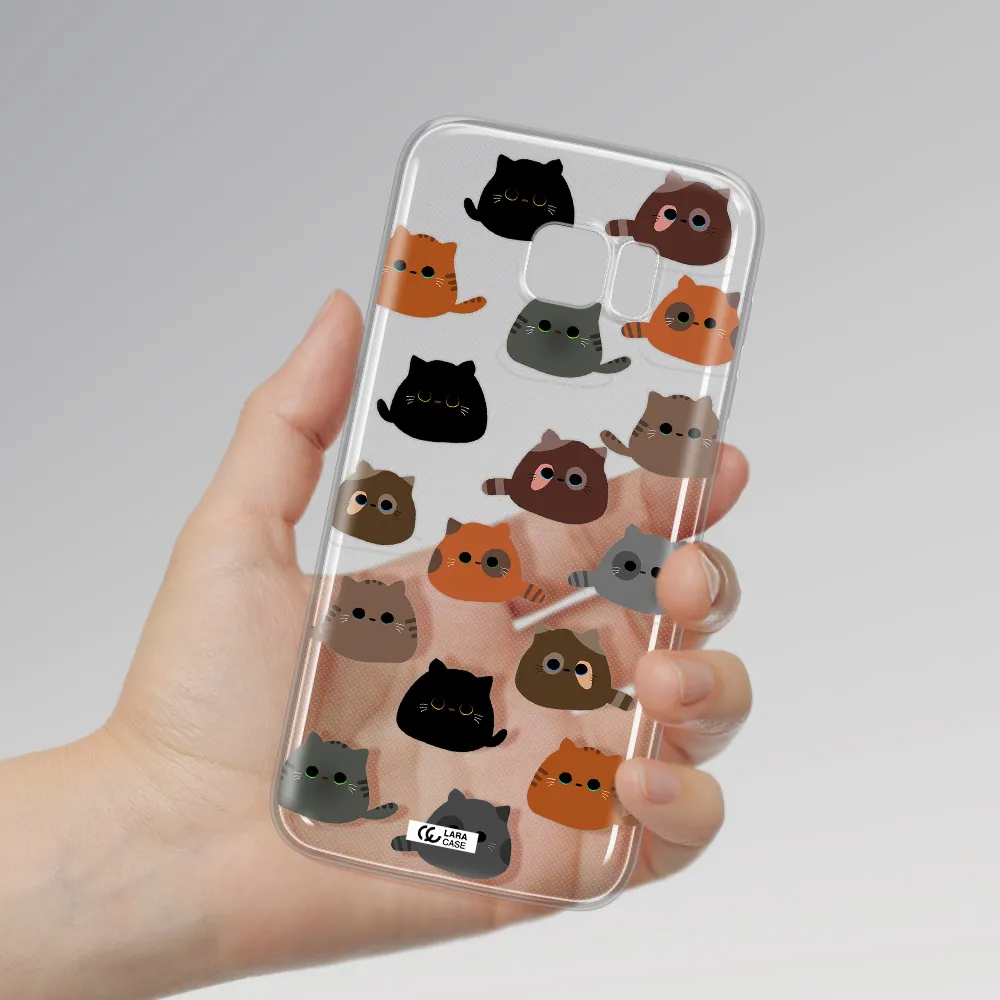 a group of cats with different colors Samsung S7 Edge Clear TPU Case